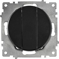 Выключатель без рамки OneKeyElectro Florence 3-кл. черный картинка